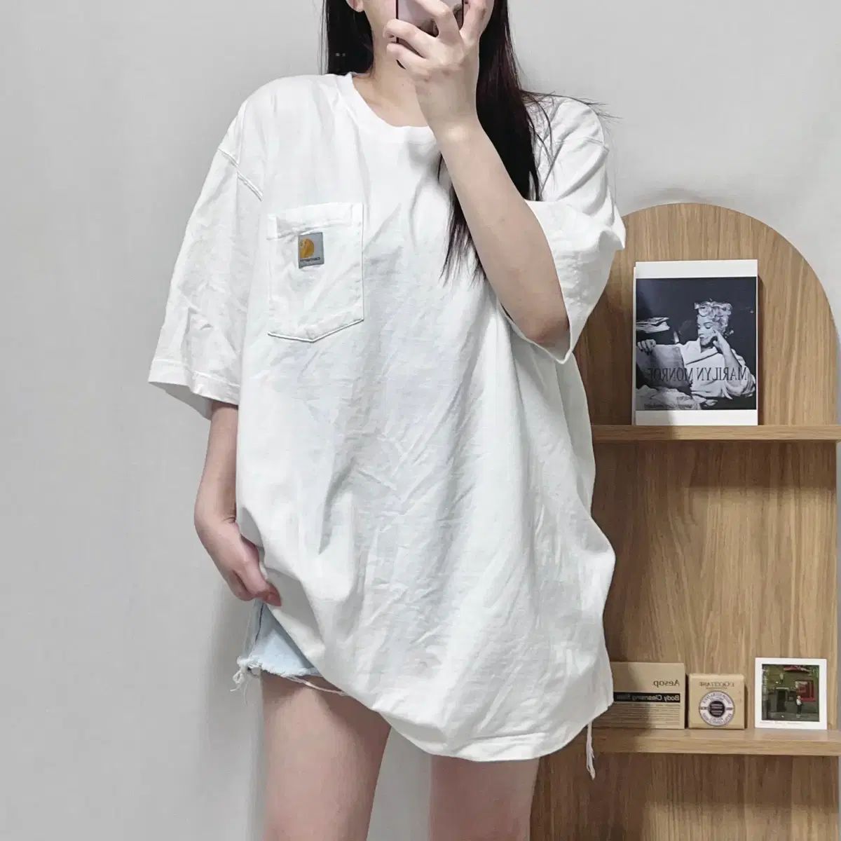 正規品 カーハート 白 ポケット ルーズフィット 半袖Tシャツ XL