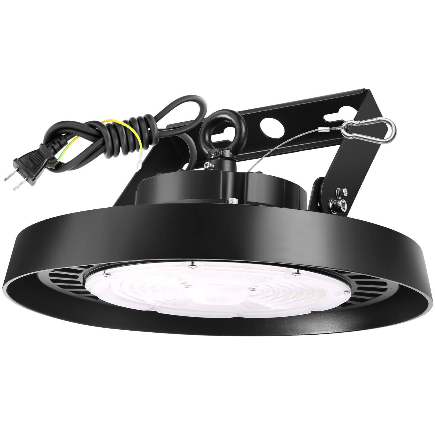 LED高天井照明 200W 高天井灯[1.5M配線プラグ付] 100-277V 5000K昼白色 28000LM(2000W水銀灯相当） UFO型ハイベイライト[3年保証] IP65防水防塵 LED投光器 掲示板 作業灯 駐車場 運動場 工場 cc895d68