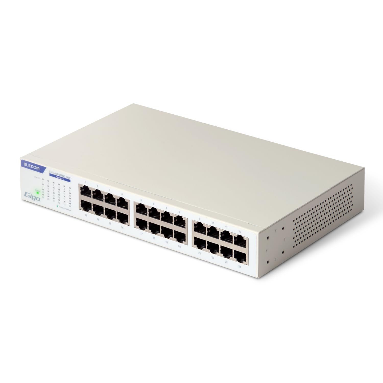 新品 エレコム スイッチングハブ ギガビット 24ポート 電源内蔵 金属筺体 EHC-G24MN2-HW