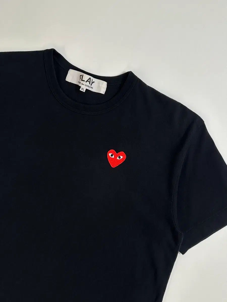 コム・デ・ギャルソン ハートワッペン 半袖Tシャツ ブラック XL