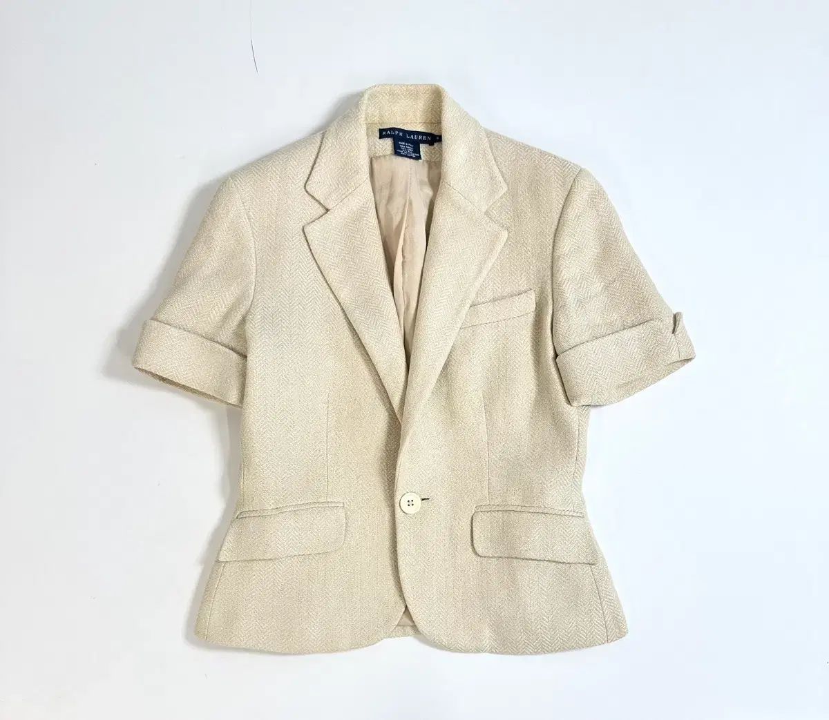 POLO RALPH LAUREN ポロラルフローレン リネン シルク 半袖 ブレーザー ジャケット (95)