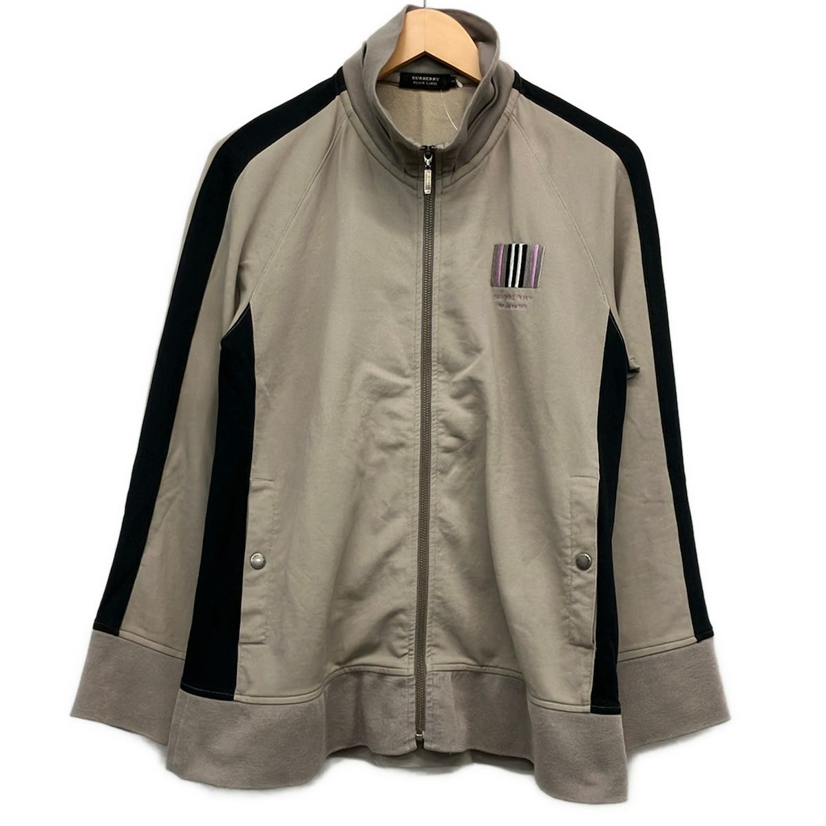 Burberry Black Label(バーバリーブラックレーベル) ジャージ サイズ3 L メンズ - ベージュ×黒×ピンク 長袖/ジップアップ/春/秋 9,590円