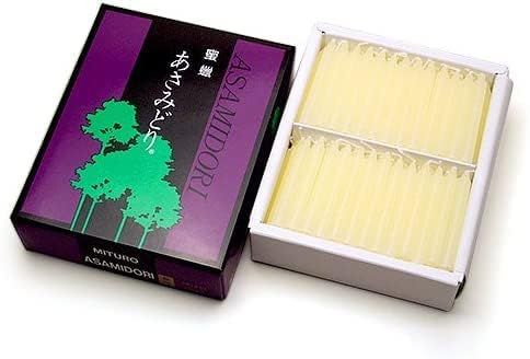 鳥居のローソク 蜜蝋 あさみどり 太ダルマ 104本入 (金印) #100501 (2)