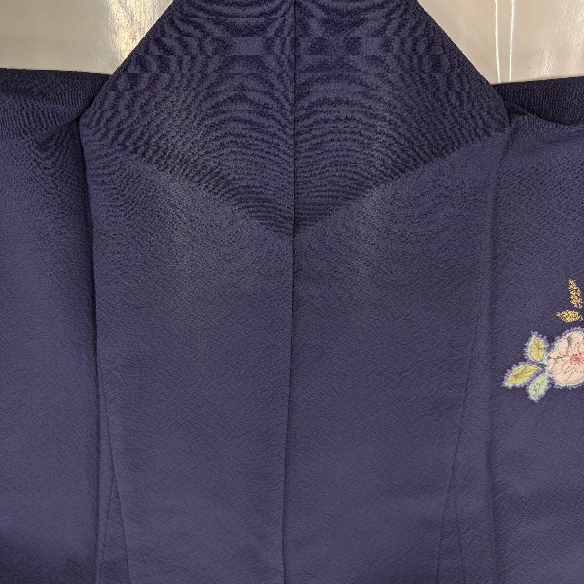 新品 正絹 袷 辻が花 翠山工房 付下げ 紺 絞り染め トールサイズ 裄丈70