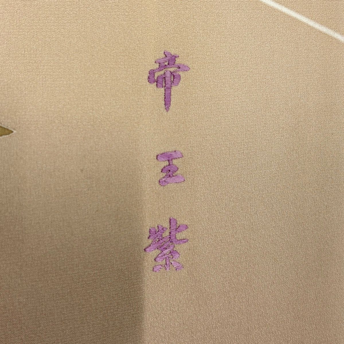 専用　付け下げ　えり善　刺繍　ベージュ　正絹 訪問着 身丈167cm 裄丈67.5cm L 袷 帝王紫 雪輪 菊 刺繍 金糸 ベージュ