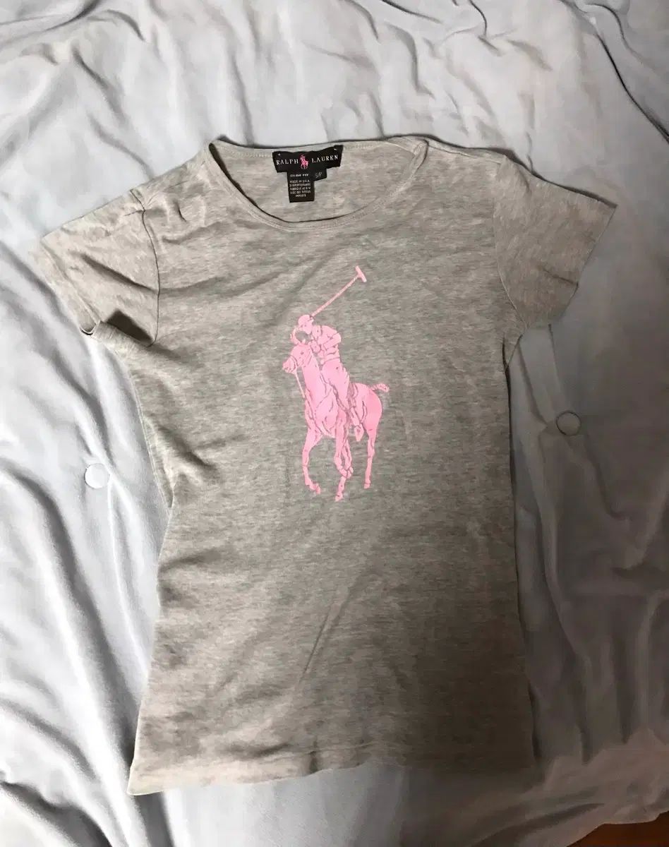 唯一実物) 唯一実物) ポロ ラルフローレン ビックポニー ピンクロゴ 半袖Tシャツ