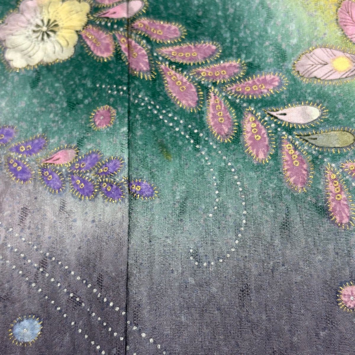 訪問着 身丈170cm 裄丈68.5cm L 袷 辻が花 金彩 ぼかし薄黄土色 美品】 訪問着 身丈168cm 裄丈68cm L 袷 辻が花 金彩 ぼかし 薄紫 正絹
