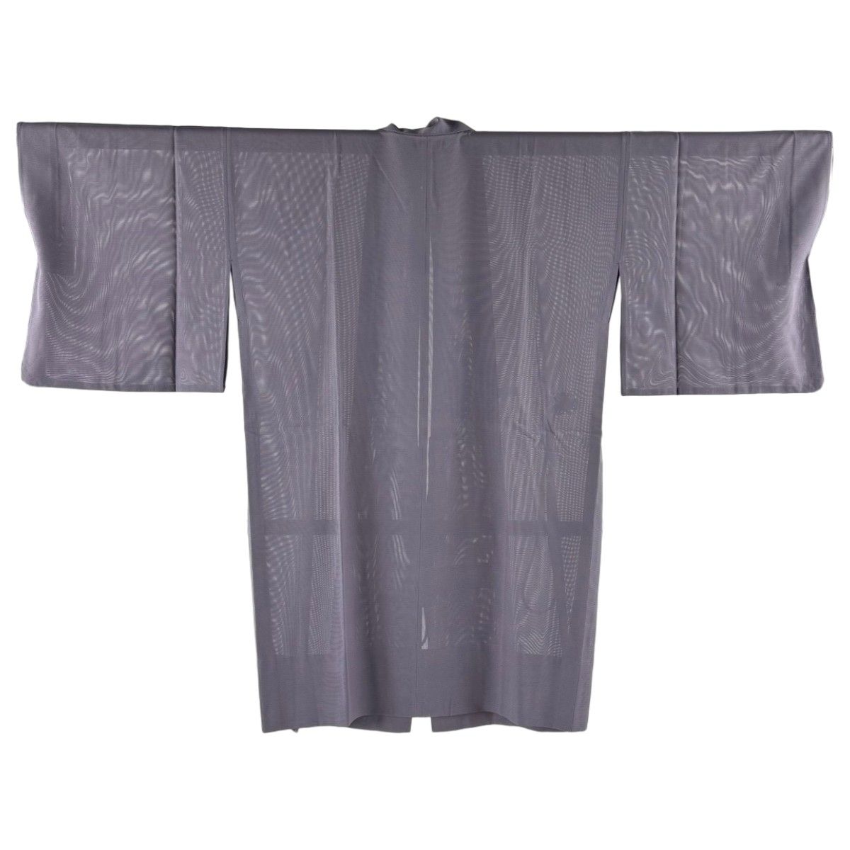 【美品】 道中着 身丈98cm 裄丈66.5cm M 絽 和装コート 灰紫 正絹 秀品 【中古】 8,850円