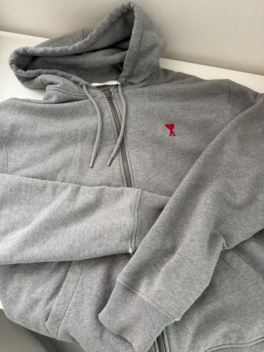 アミ グレー フード ジップアップ XL