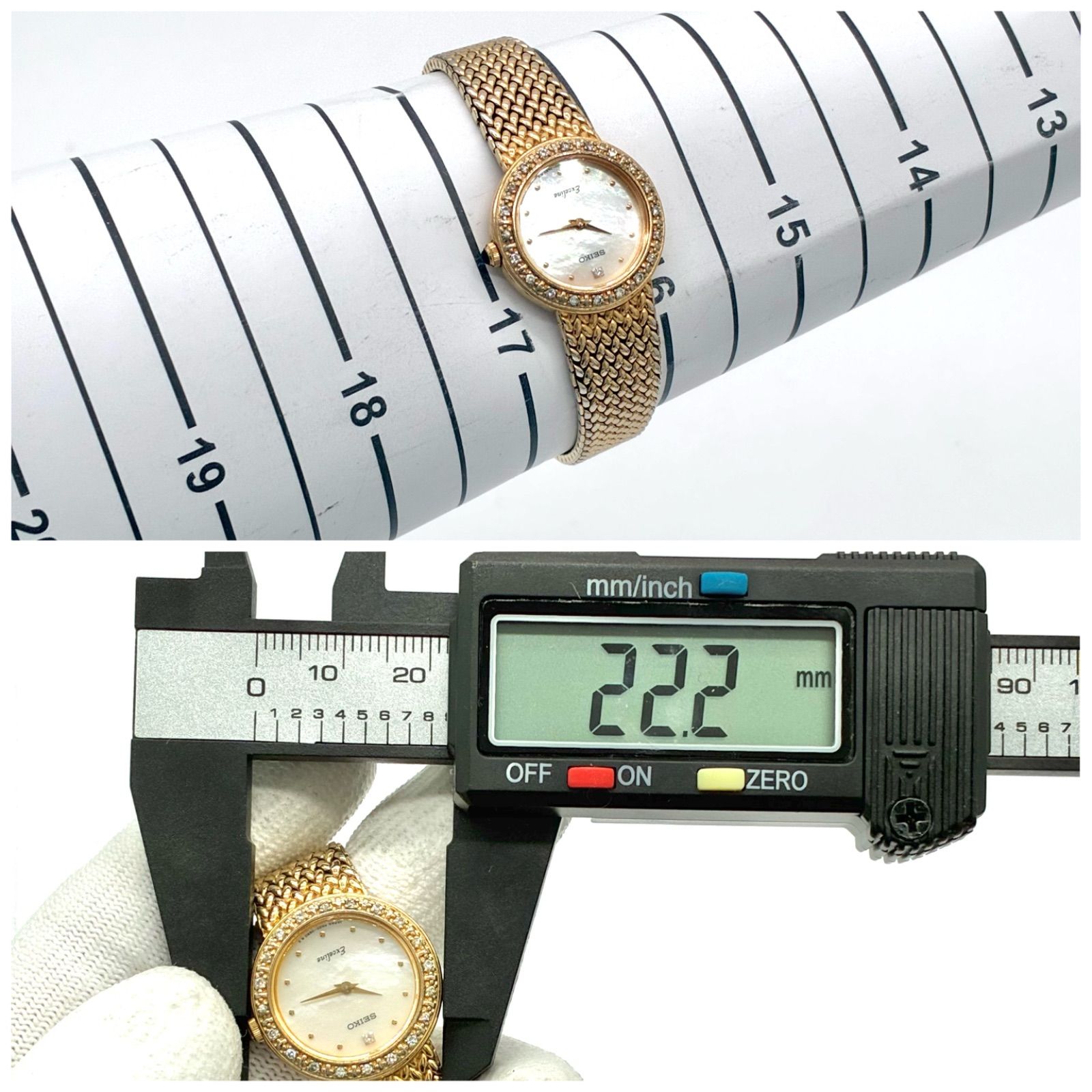 稼働/超美品】 SEIKO エクセリーヌ 腕時計 4N20-0390 レディース 