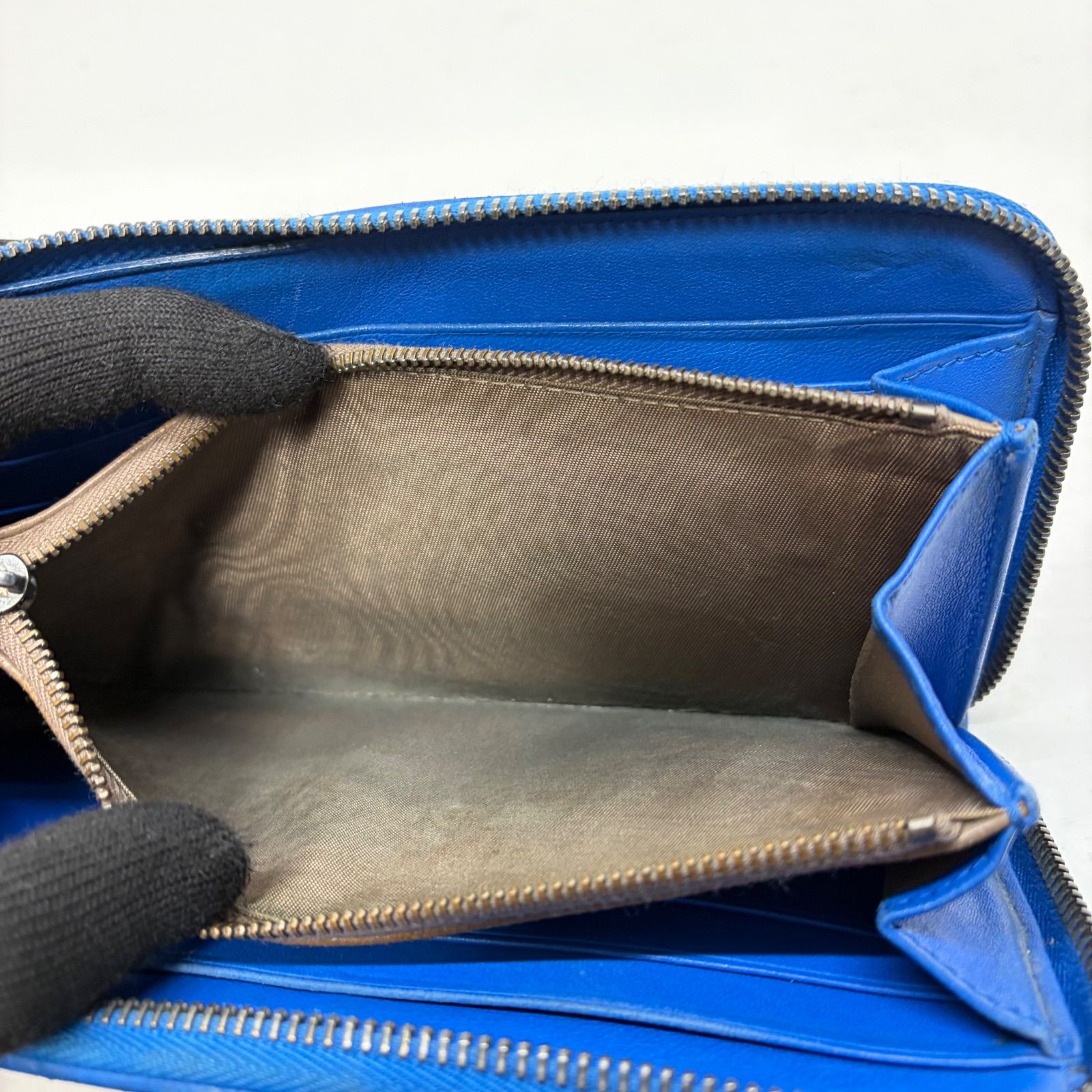 4387 BOTTEGA VENETA ボッテガヴェネタ 長財布 ブルー イントレ 
