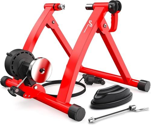 Sportneer 自転車ローラー台 固定ローラー 自転車トレーニング 固定式 6段階負荷調整 マグネット式 26?28インチに対応 サイクルトレーナー 自転車トレーナー 折りたたみ エクササイズ フィットネストレーナー 専用クイックレリーズ/前輪置き付きｍａ