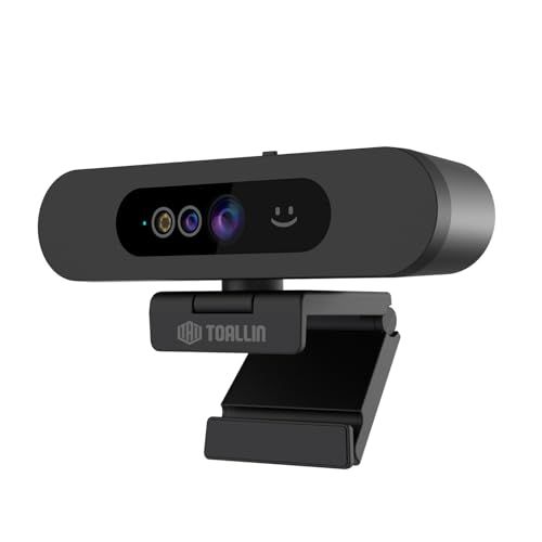 TOALLIN 1080P ウェブカメラ Windows Hello 顔認証ログイン対応、顔認識カメラ、Windows Hello 対応ウェブカメラ マイク付き、コンピューターウェブカメラ、プライバシーカバー付き広角 USBカメラｍａ