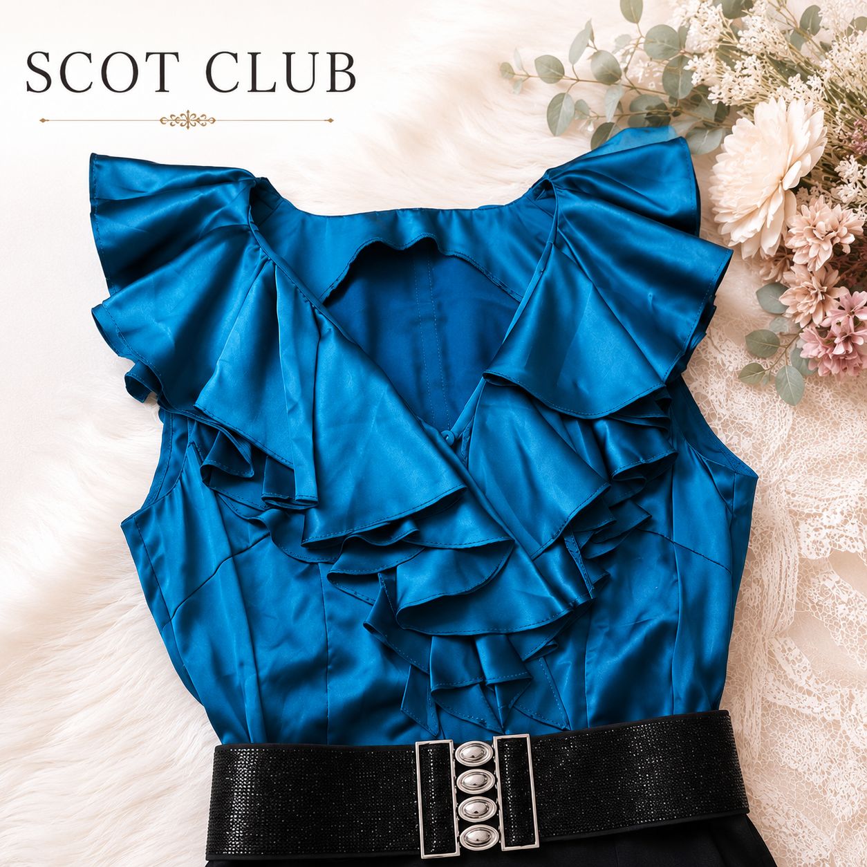 新品【SCOT CLUB】ブラウン　フォーマル　ドレス　9号サイズ SCOT CLUB スコットクラブ 新品定価32000円 パーティ ワンピース