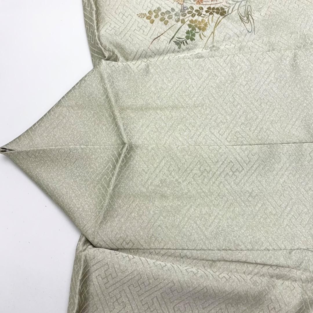 単衣 付下げ 刺繍柄 地紙に花模様 金駒刺繍 薄裏柳色 K-6008 - メルカリ