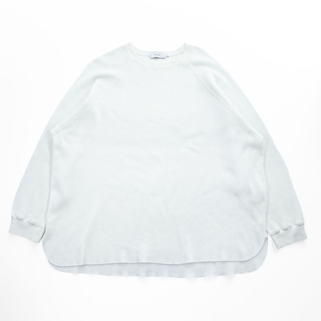 Graphpaper 長袖 ワッフル ロングスリーブ Tシャツ ロンT FREE ホワイト Waffle L/S Tee サーマル GM211-70139B 日本製