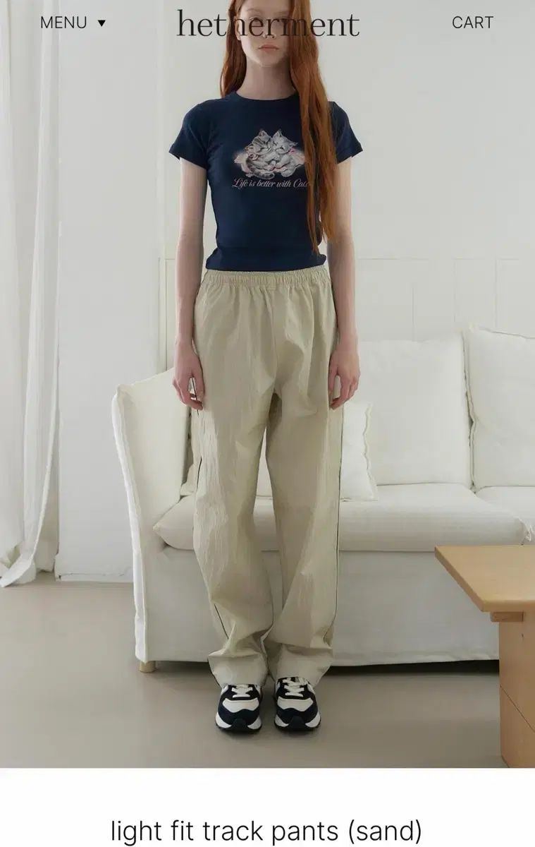 (新品) HETHERMENT ライトフィット トラック パンツ サンド