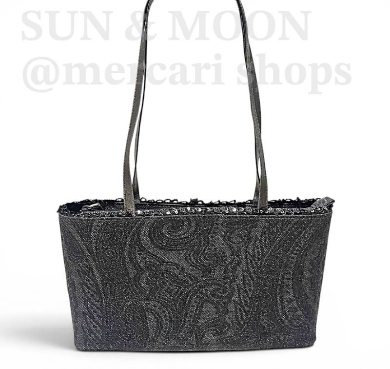 未使用級 ETRO エトロ ペイズリー トートバッグ グレー ショルダー 肩掛け スパンコール 箱付き TJ265 14,200円