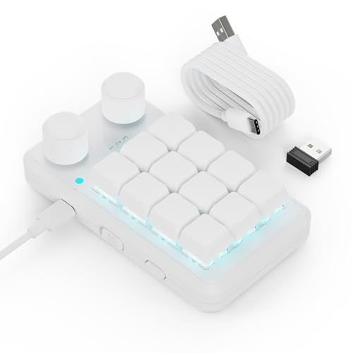 SIKAI CASE 2つノブ付け 片手キーボード マクロキーボード 12キー 3種接続 有線/ワイヤレス/Bluetooth接続 ゲーミングキーボード 3レイヤー メカニカル プログラム可能 RGB バックライト カスタマイズ可能 左手デバイス 赤軸 ミｍａ