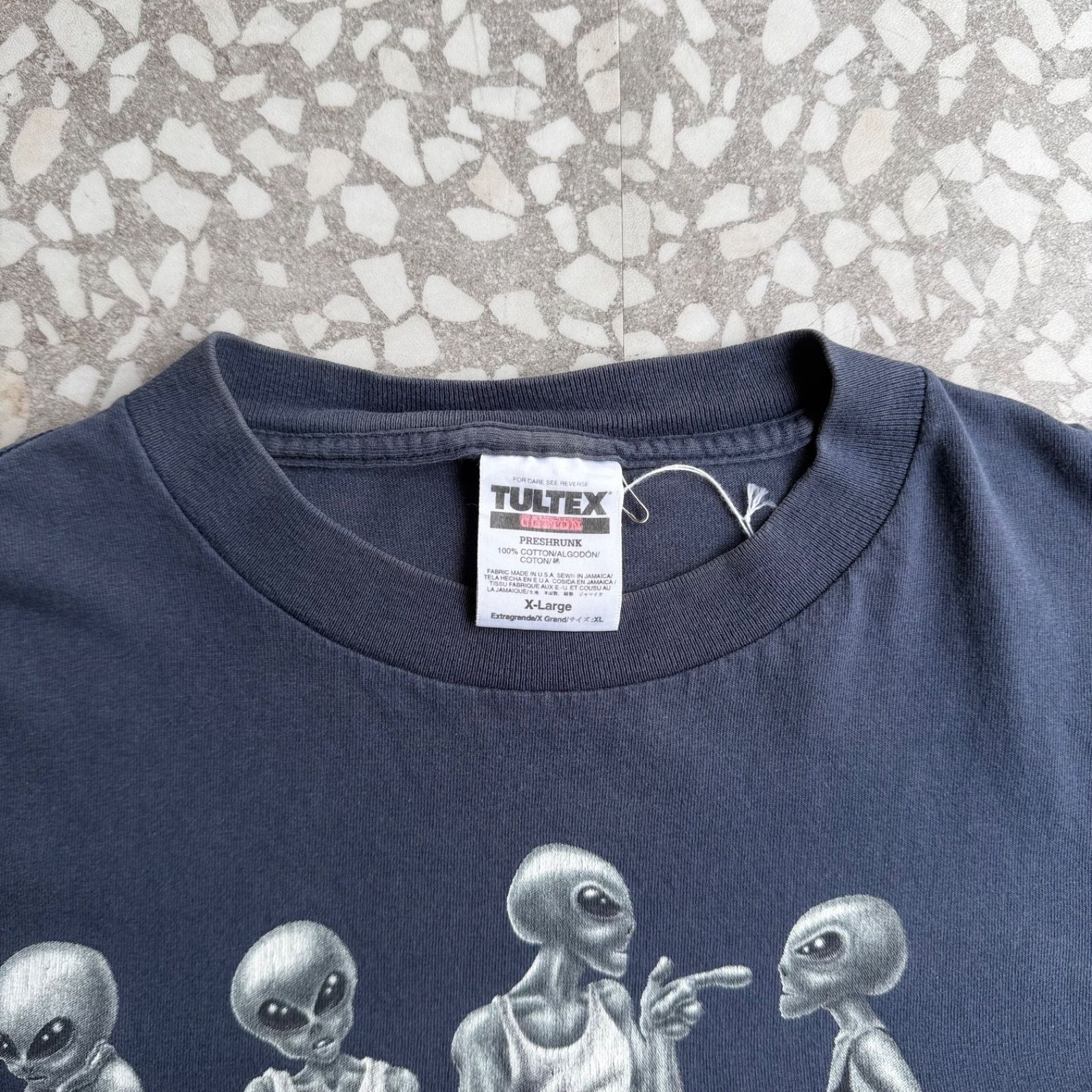 TULTEX / 90’s usa製 Calvin klein parody size XL タルテックス　アメリカ製　エイリアンTシャツ　フォト　顔 UFO 　ツラ抜群 sk8