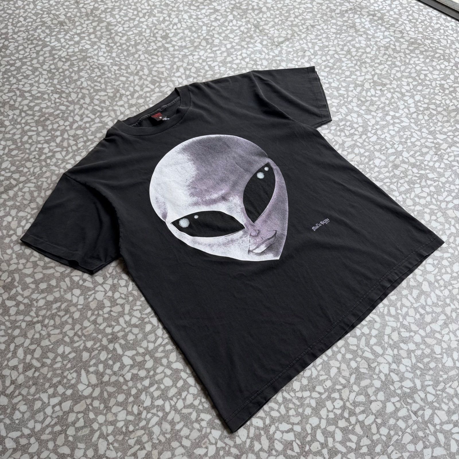 FASHION VICTIM / 90’s usa製 ALIAN T-shirt size XL タルテックス　アメリカ製　エイリアンTシャツ　フォト　顔 UFO 　ツラ抜群 sk8