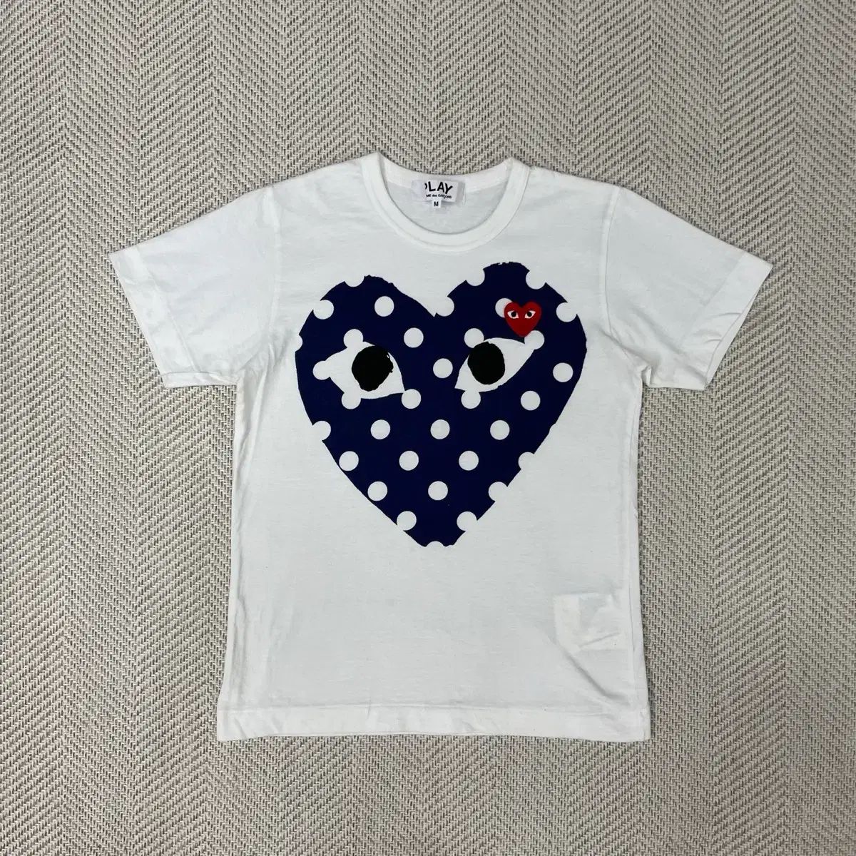 PLAY コム・デ・ギャルソン ドット ハート 半袖 Tシャツ 白 M