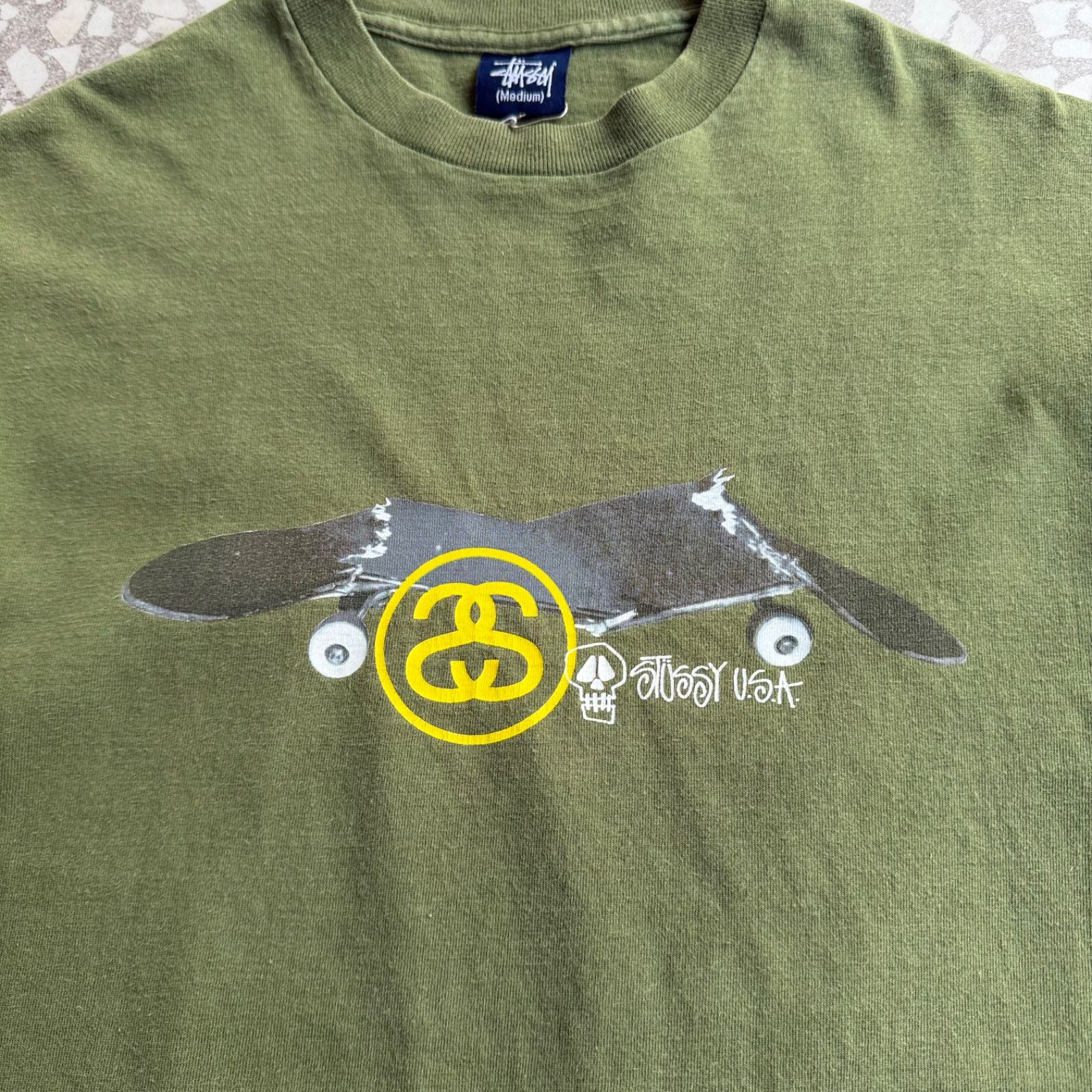 STUSSY / 00’s SK8 design T-shirt size M ステューシー オールドステューシー Y2K デザインTシャツ 半袖 スカル スケートボード ストリート ユニセックス 堀米 野村周平 STUSSY / 00’s SK8 design T-shirt size M ステューシー オールドステューシー Y2K デザインTシャツ 半袖 スカル スケートボード ストリート ユニセックス 堀米 野村周平
