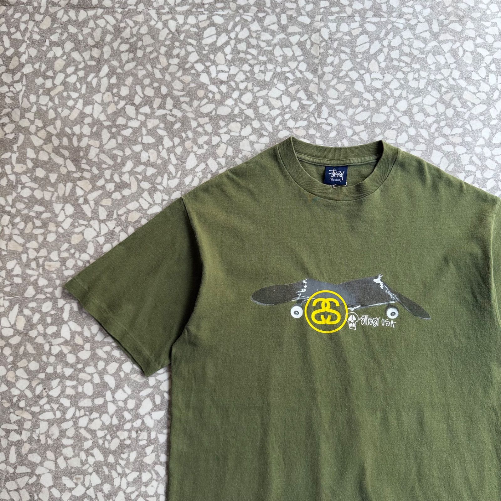STUSSY / 00’s SK8 design T-shirt size M ステューシー　オールドステューシー　Y2K　デザインTシャツ　半袖　スカル　スケートボード　ストリート　ユニセックス 堀米　野村周平