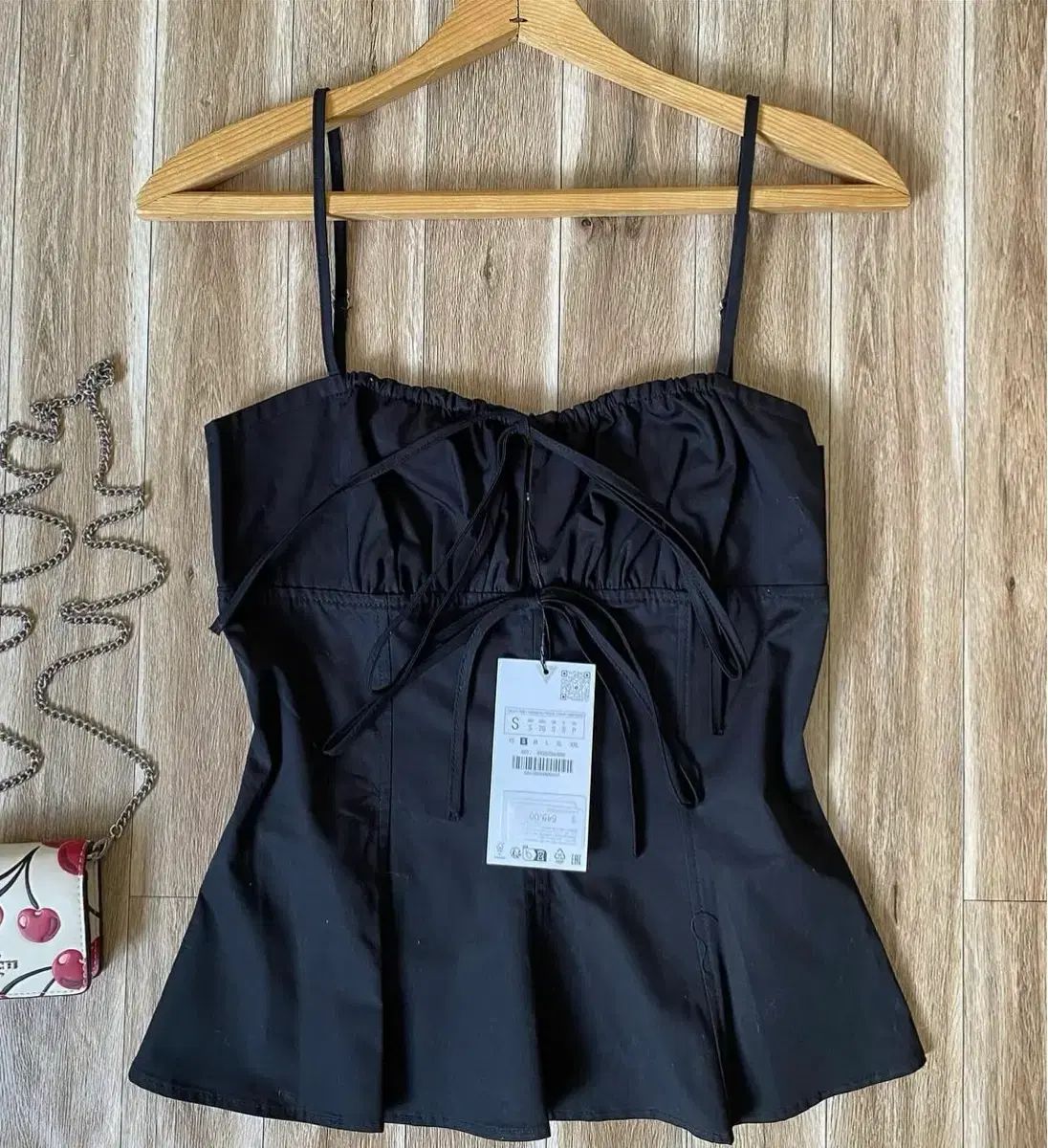 ZARA ザラ リーボンダウン トップス ザラ リーボンブラウス ノースリーブブラウス