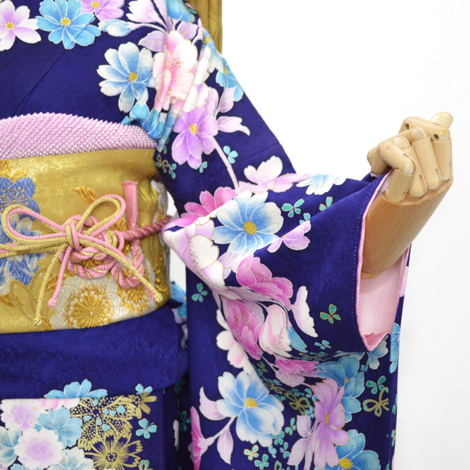美品》正絹 振袖6点セット M〜LLサイズ 成人式 振袖セット パール