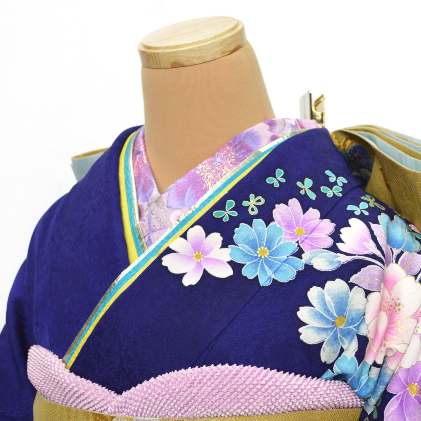 美品》正絹 振袖6点セット M〜LLサイズ 成人式 振袖セット パール