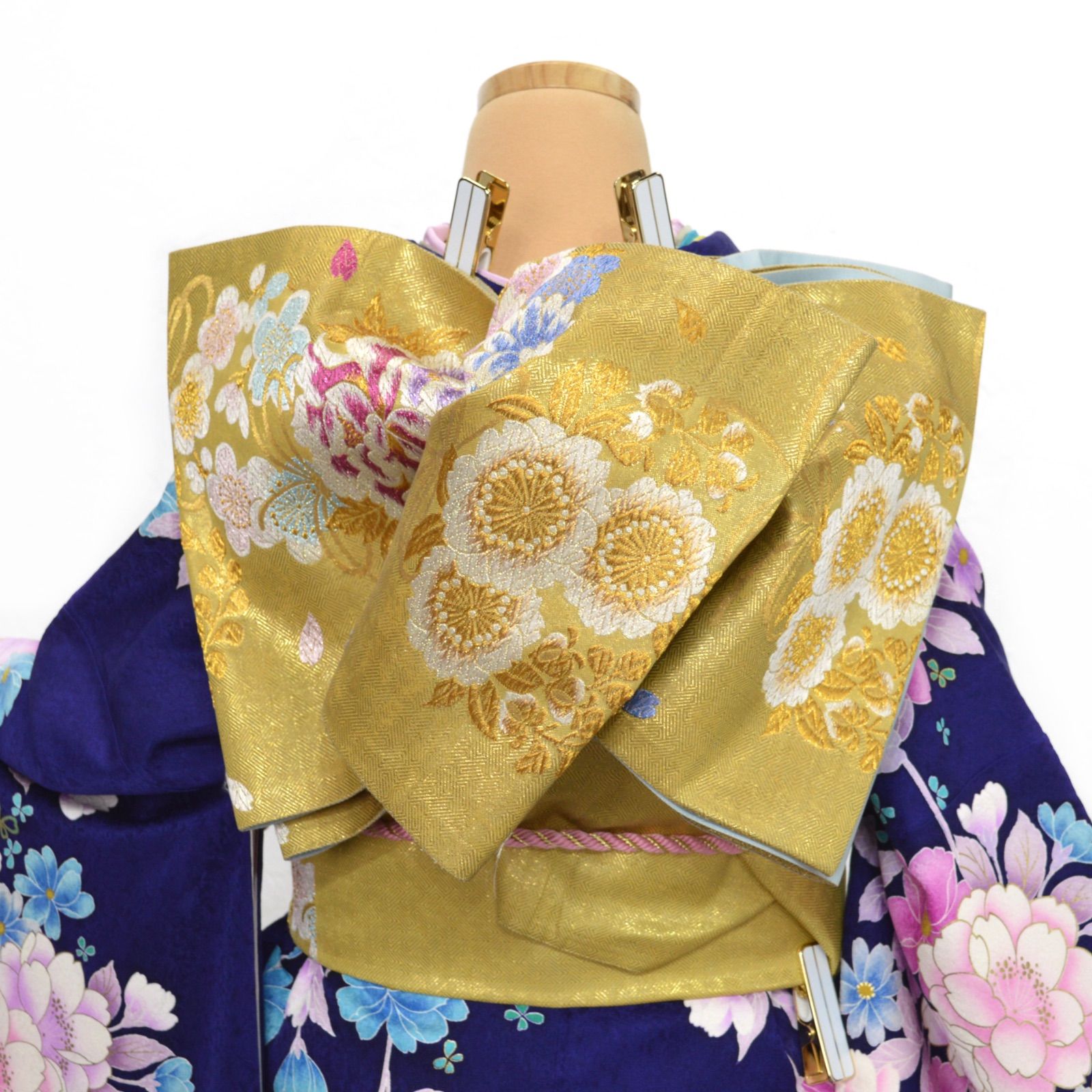 美品》正絹 振袖6点セット M〜LLサイズ 成人式 振袖セット パール