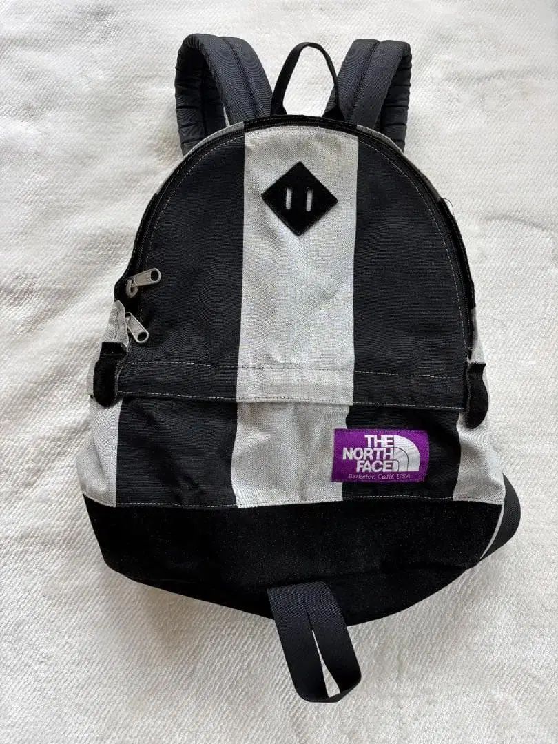 THE NORTH FACE パープルラベル ストライプ ミディアム デイパック ブラック/グレー