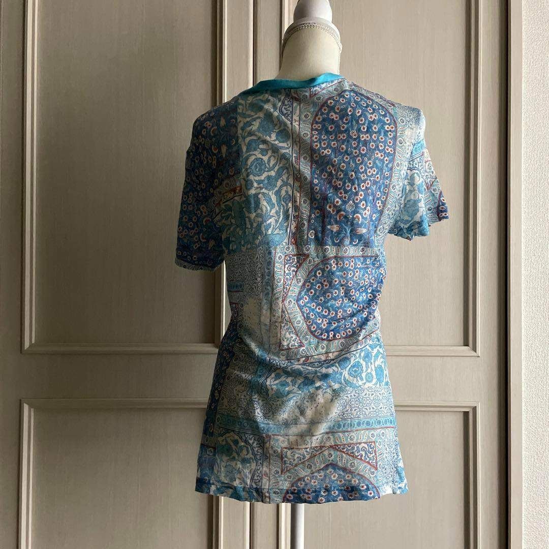 Z ジョンガリアーノ John galliano Y2K T シャツ 花柄 リネン 麻 LINEN