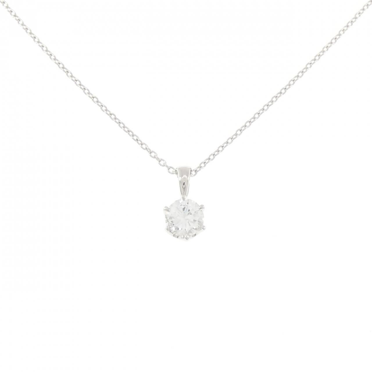 K18WG ソリティア ダイヤモンド ネックレス 0.41CT