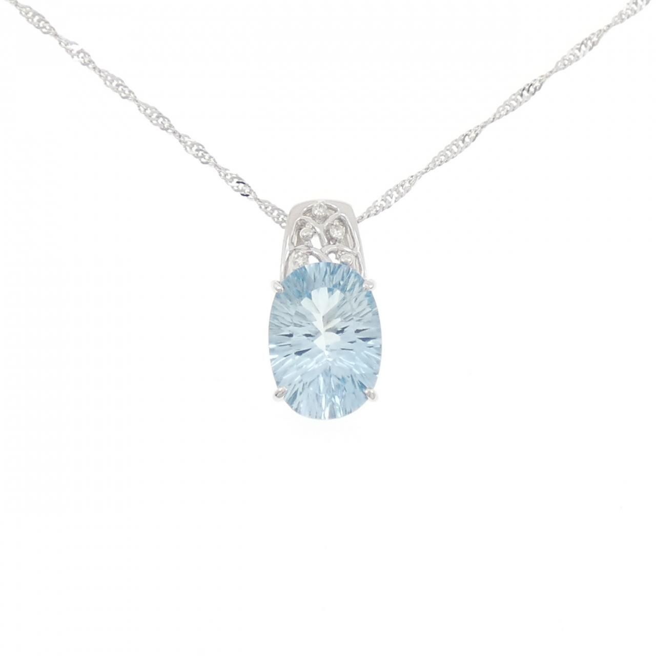 K18WG ブルートパーズ ネックレス 6.64CT
