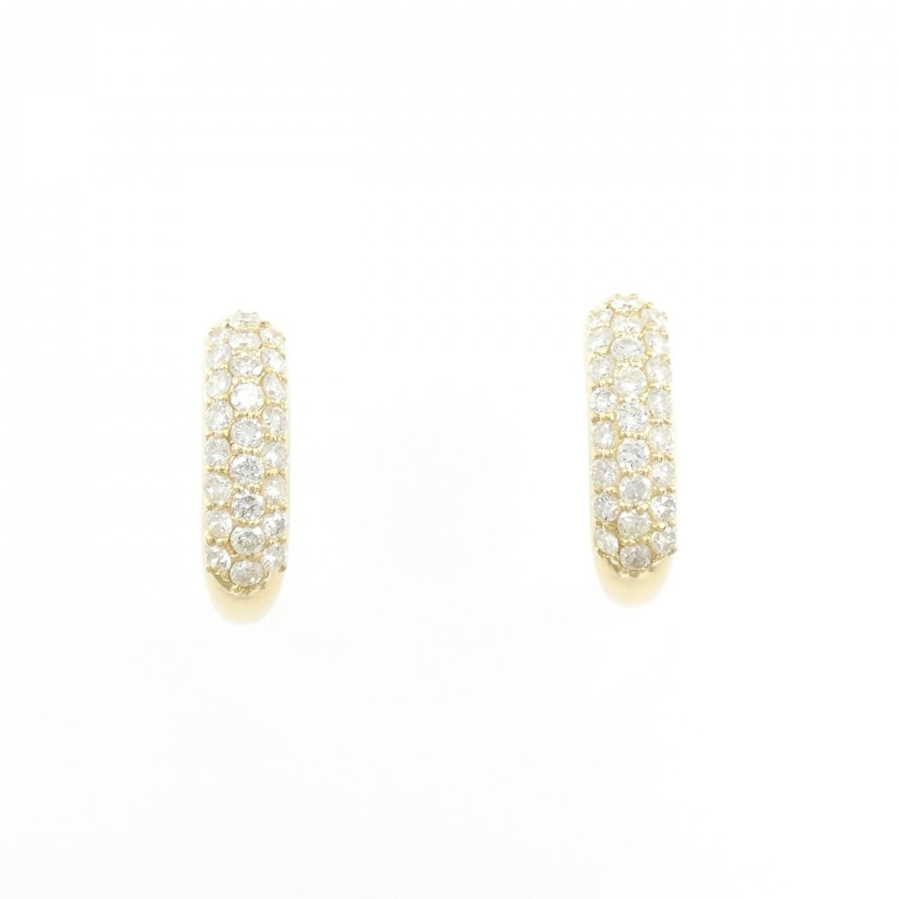K18YG パヴェ ダイヤモンド ピアス 1.00CT