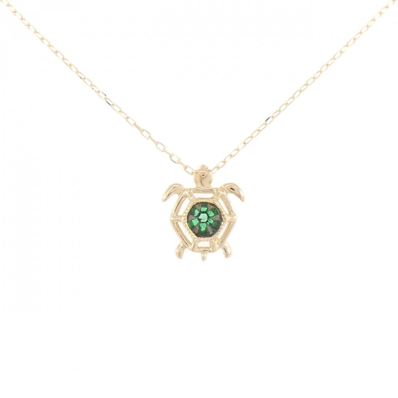 K18YG タートル トラピッチェエメラルド ネックレス 0.20CT - メルカリ