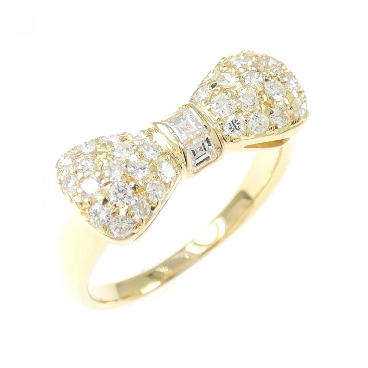 K18YG リボン ダイヤモンド リング 0.66CT