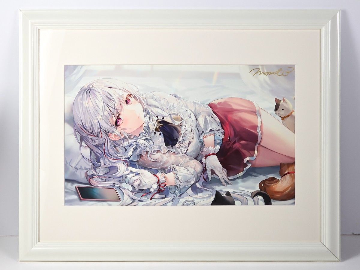 ももこ先生 さしみねこ屋 直筆サイン入り A3 複製原画 軸中心派 E☆2
