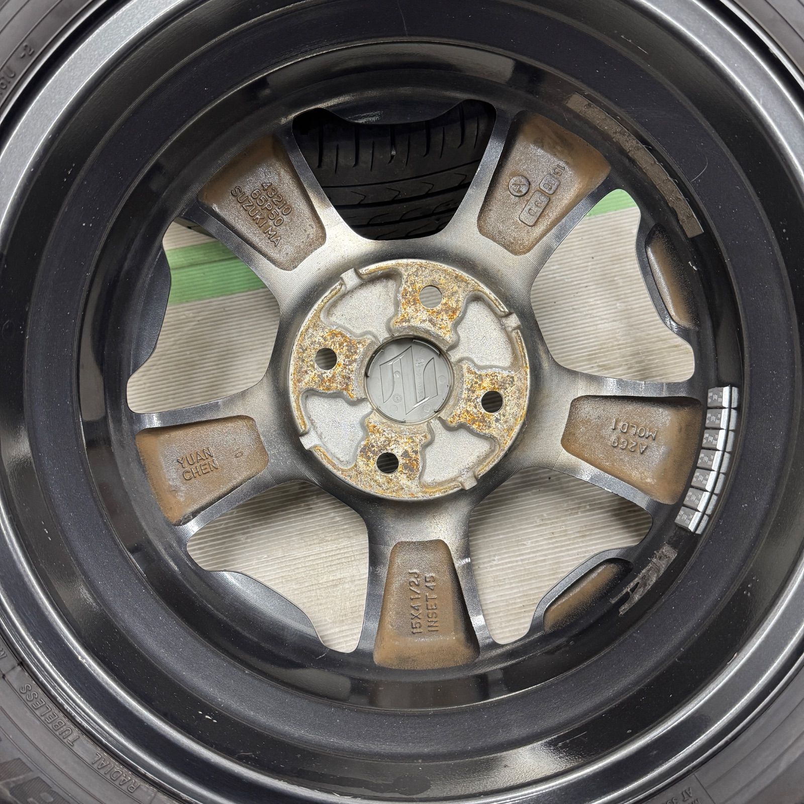 新古品15×4.5j +45 スズキマツダ純正アルミホイール4本 純正