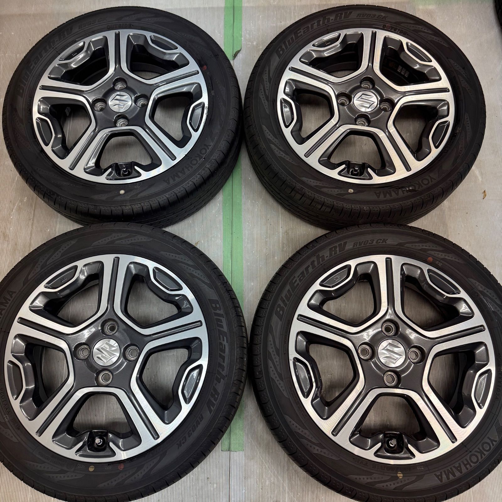 スズキ ハスラー 純正 15インチ 4.5j +45 PCD100 ヨコハマ RV03CK 165
