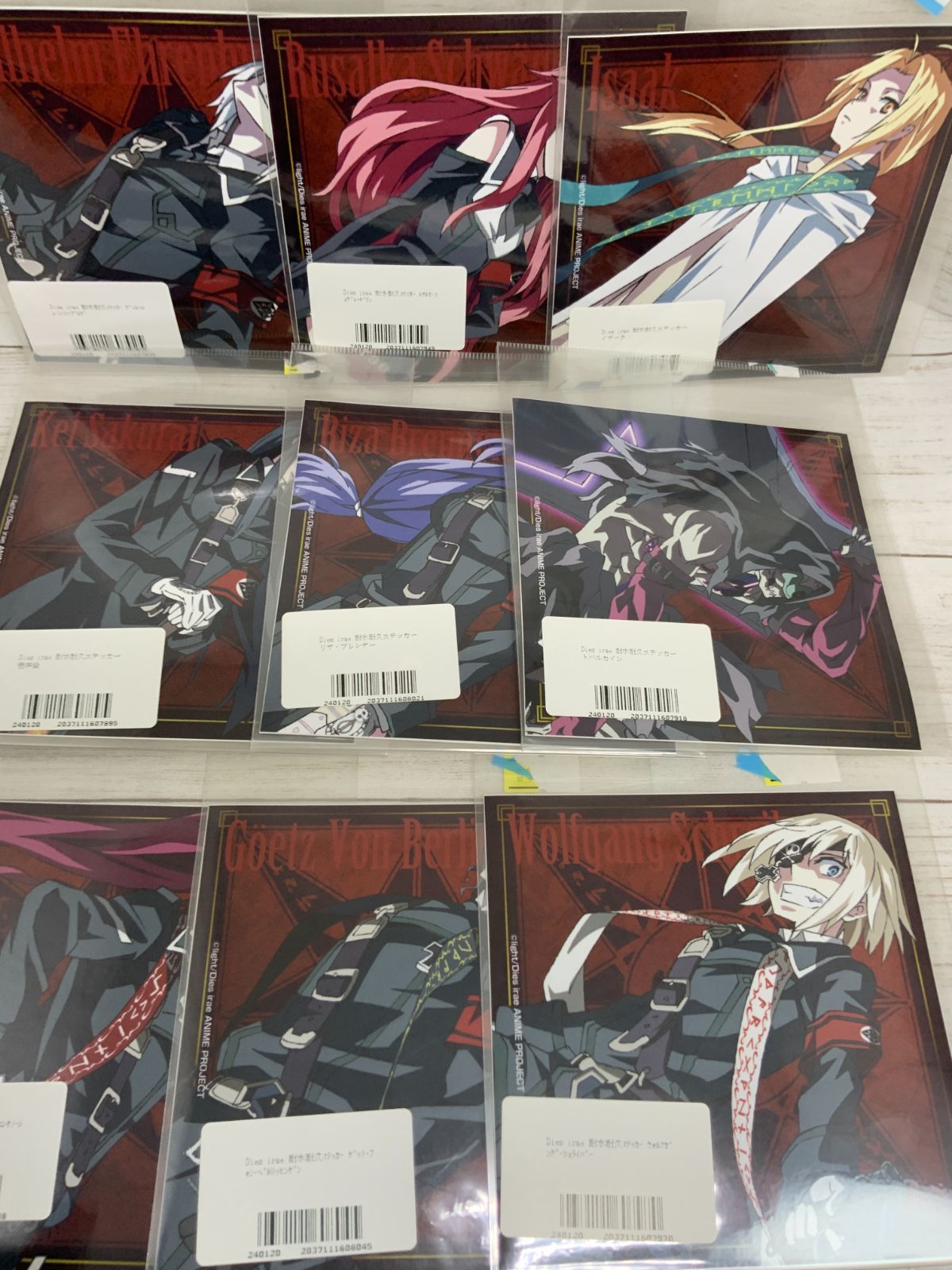 Dies Irae -ディエス・イレ- 耐水耐久ステッカー 9枚セット