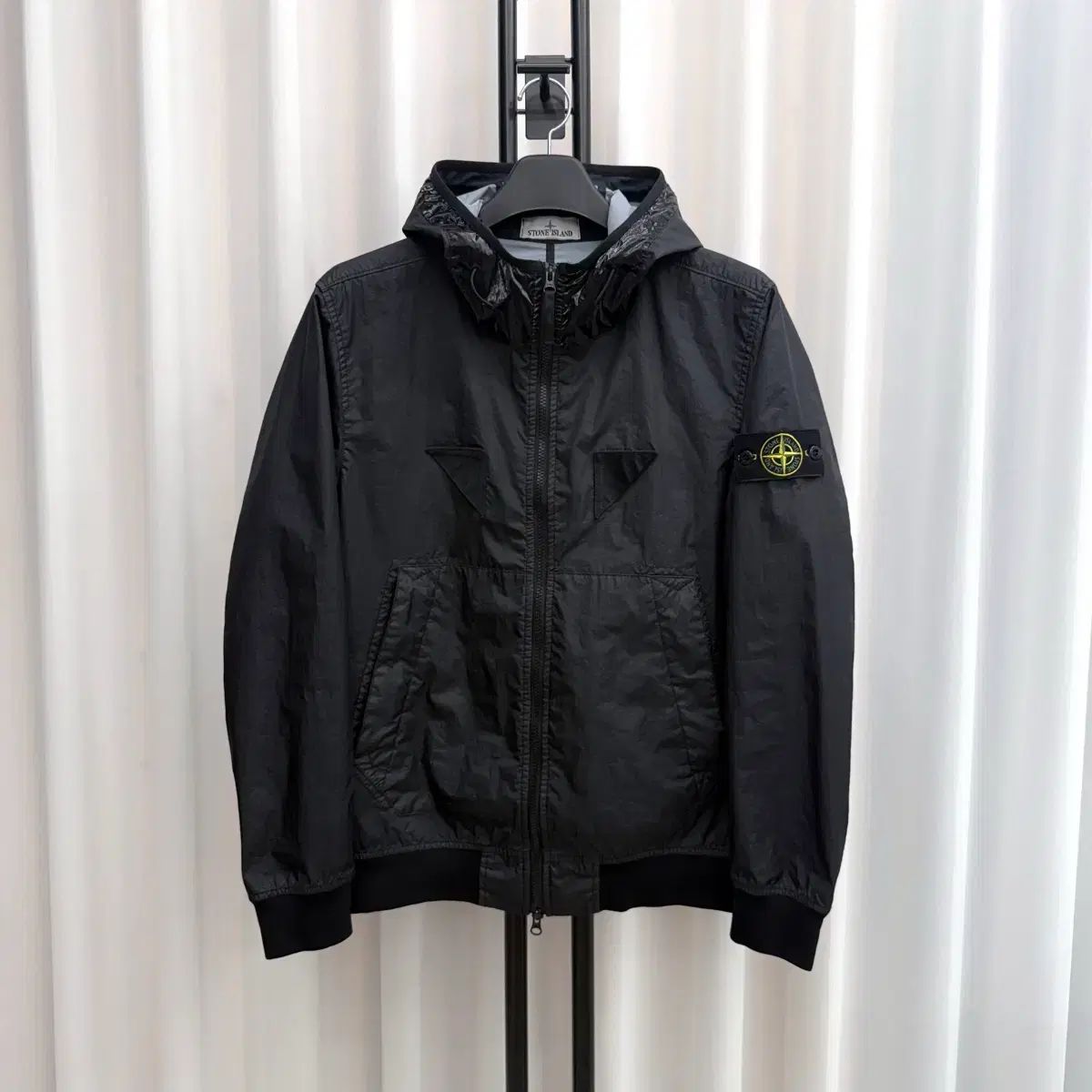 M STONE ISLAND ストーンアイランド 3L TC メンブラーナ フード ウィンドブレーカー ブラック