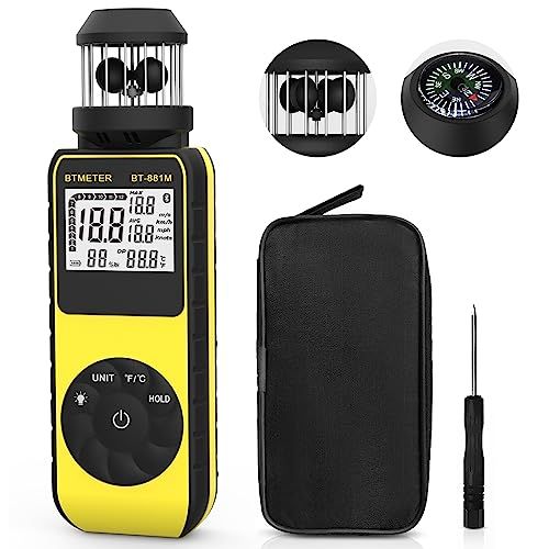 BTMETER BT-881M 風速計 ハンディ 風量計 ドローン 方向付きウィンドカップ 風温を測定するデジタル5 単位の高速風速、最大/平均、サージング飛行用-日本語マニュアル★m 4bfcbc75