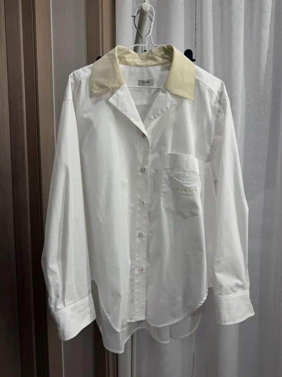 ハンサム SYSTEM バイカラー ロング シャツ