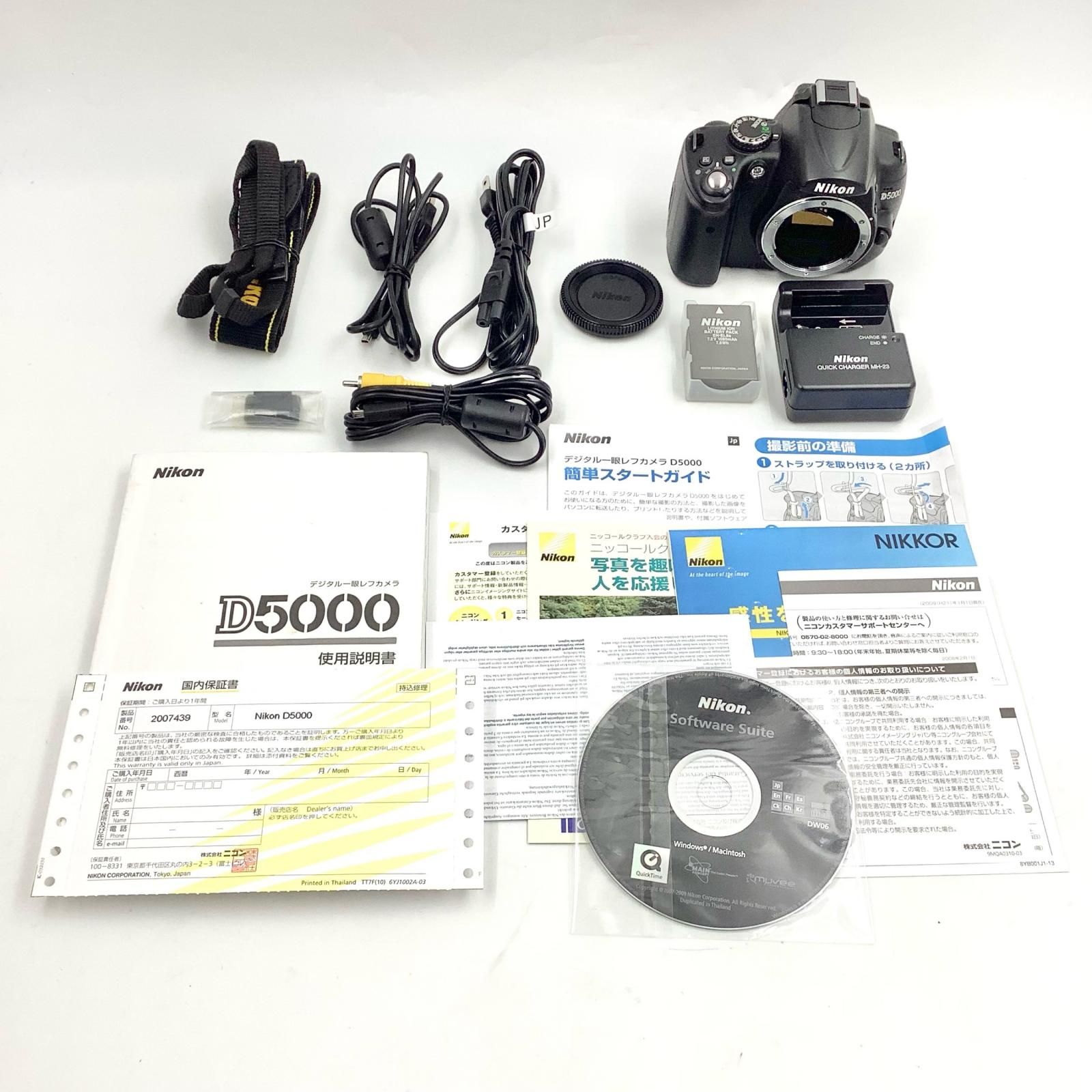 【全額返金保証】【最速発送】Nikon デジタル一眼 D5000 ブラック 美品 動作確認済 全額返金保証】【最速発送】Nikon デジタル一眼 D5000 ブラック 美品