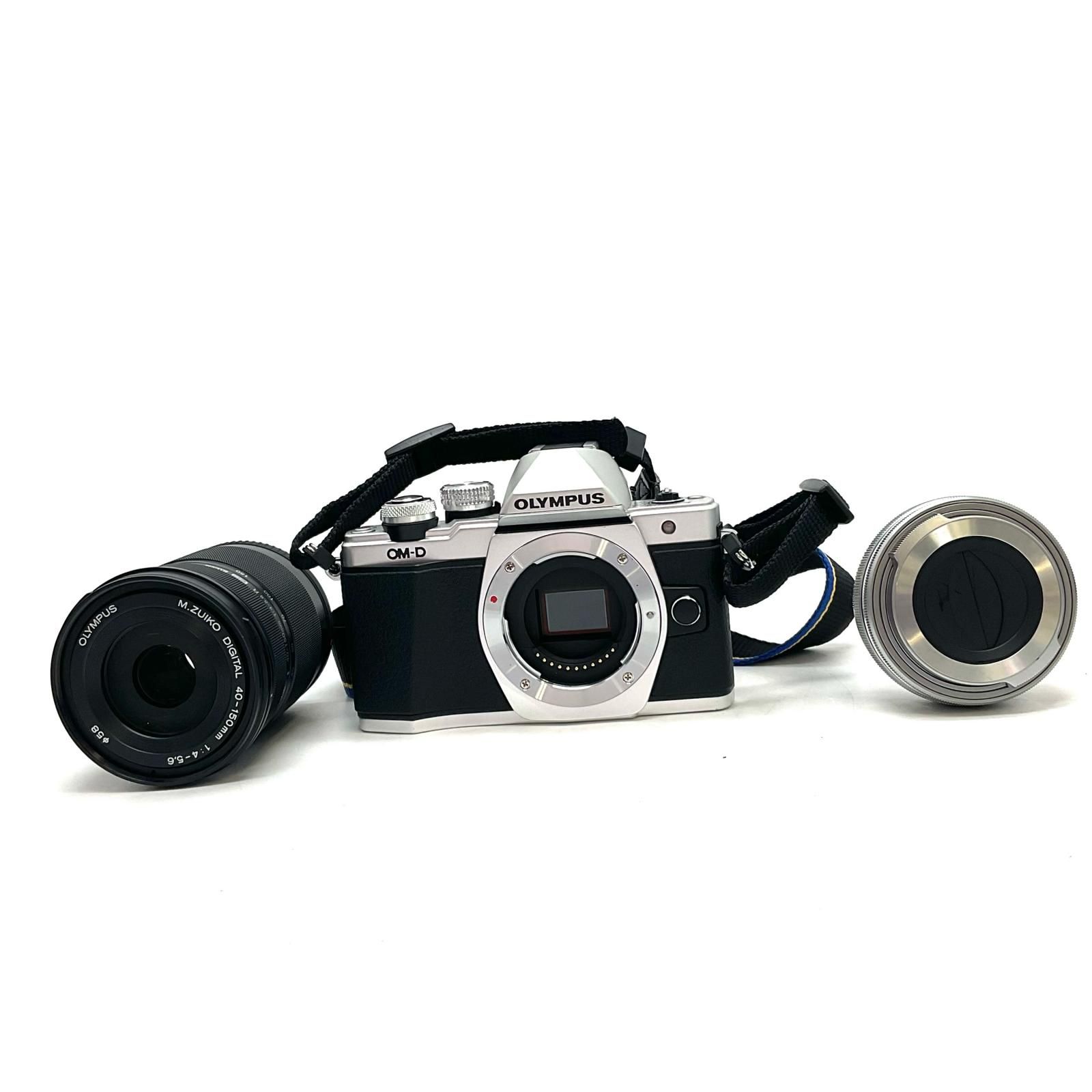 【全額返金保証】【最速発送】OLYMPUS デジタル一眼 OM-D E-M10 Mark II EZダブルズームキット シルバー 美品 動作確認済