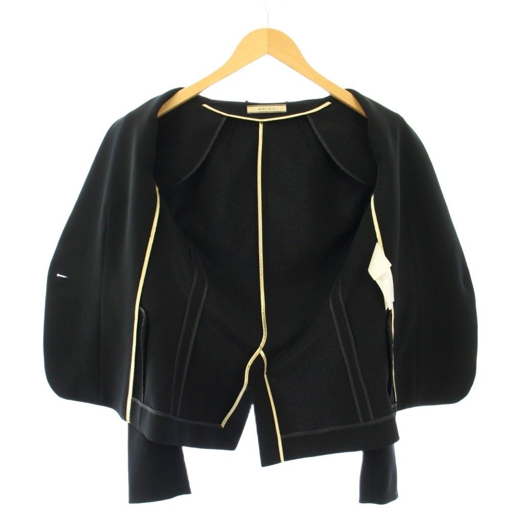 ベイジ BEIGE ノーカラージャケット アウター シングル ショート丈