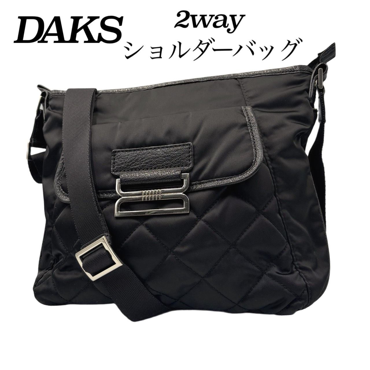 美品✤【DAKS／Daks／ダックス】2way ショルダーバッグ（肩掛け・斜め 